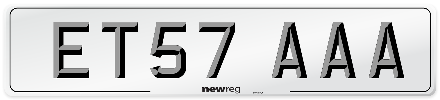 ET57 AAA Number Plate from New Reg